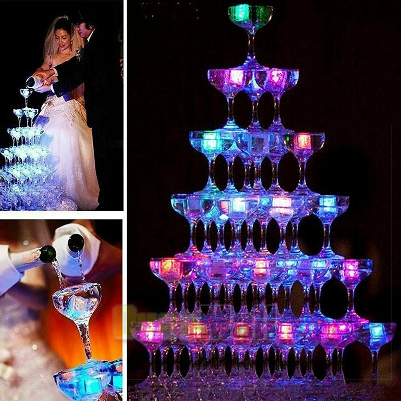 4-120x Light Up Ice Cube for Drinks Multi-Color LED Ice Cubes for Ice Cube Light